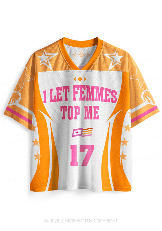 Orange I Let Femmes Top Me Pride Y2K Sport Jersey Shirts Cherrykitten