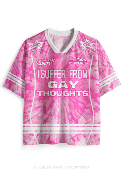 Pink Tie Dye Gay Thoughts Pride Y2K Sport Jersey Shirts Cherrykitten