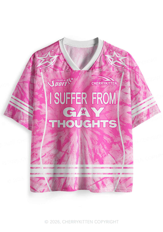 Pink Tie Dye Gay Thoughts Pride Y2K Sport Jersey Shirts Cherrykitten