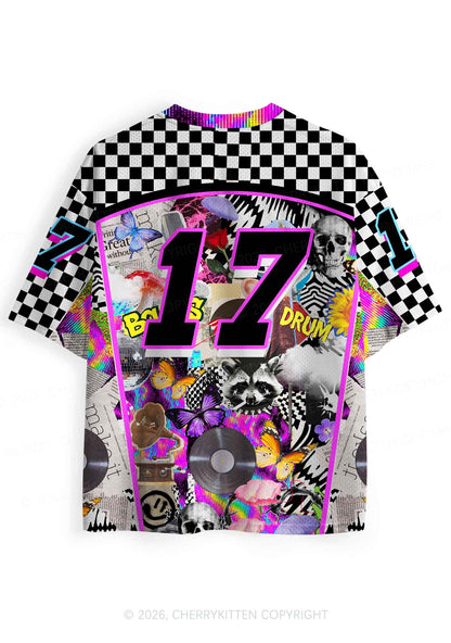 Bass And Drum Collage Y2K Sport Jersey Shirts Cherrykitten