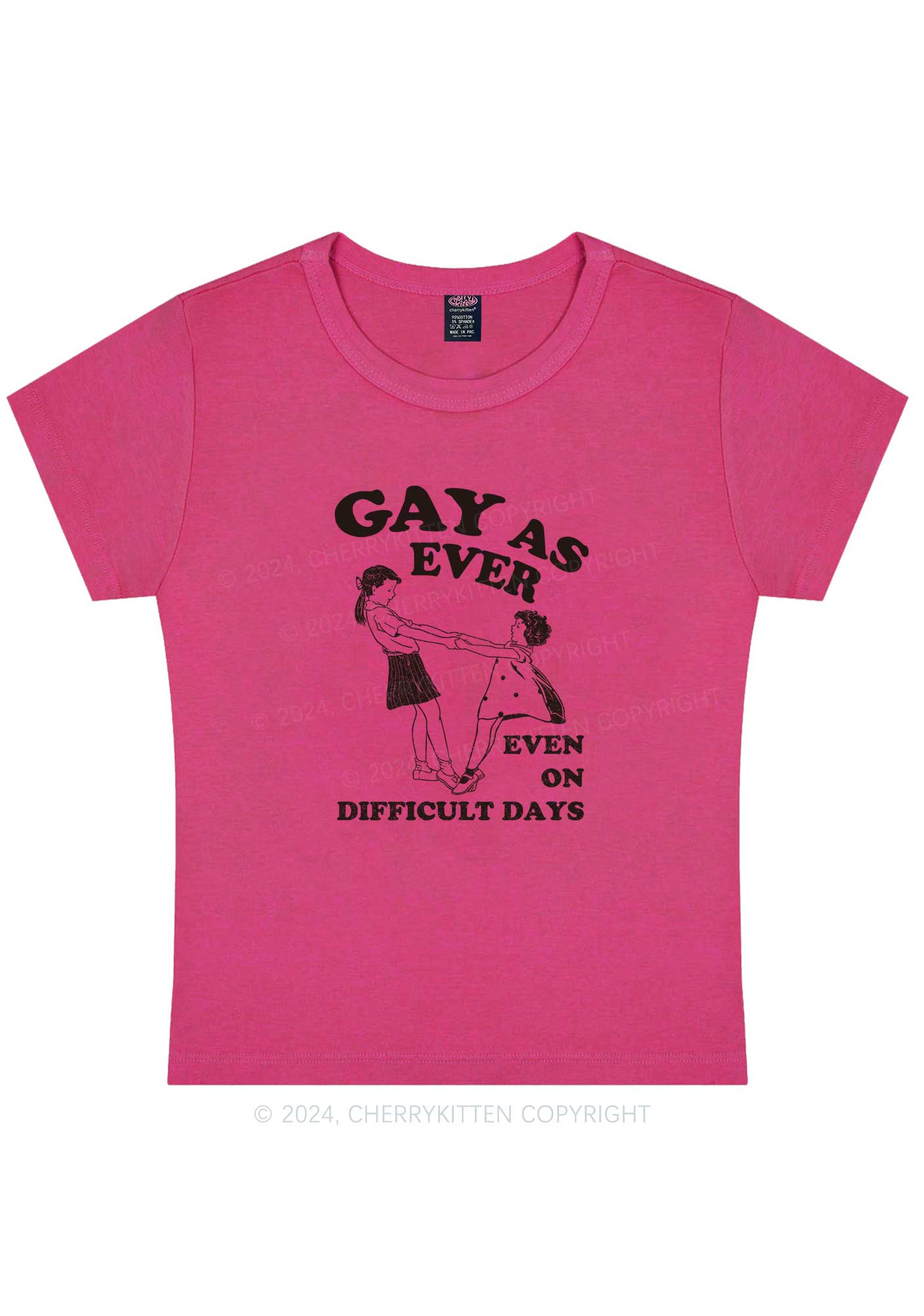 Gay As Ever Y2K Baby Tee Cherrykitten