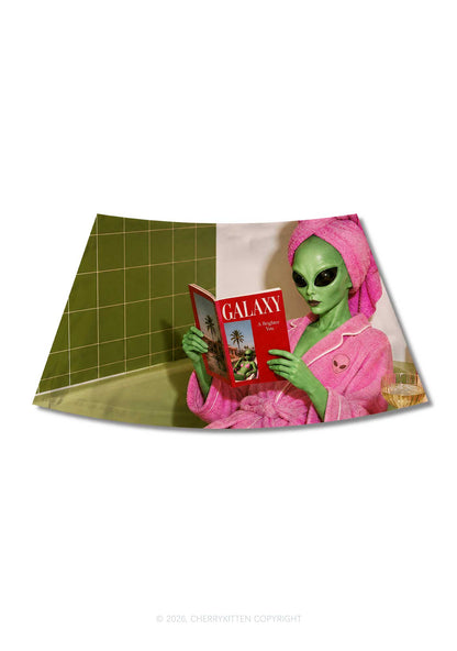 Pink Bath Robe Alien Y2K Print Mini Skirt Cherrykitten
