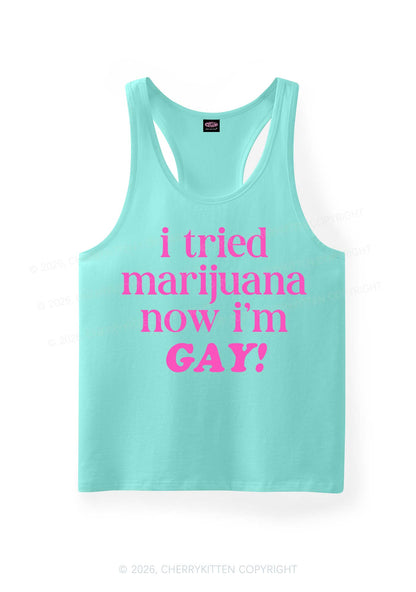 Now Im Gay Y2K Men Racerback Tank Top Cherrykitten
