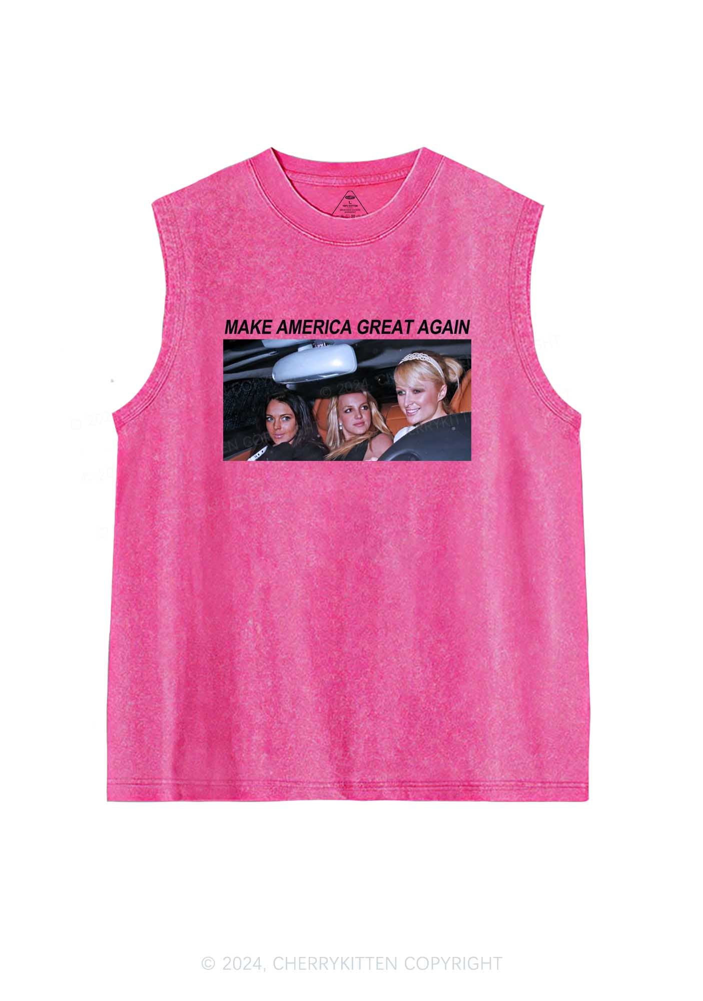 Make America Great Again Y2K Washed Tank Cherrykitten