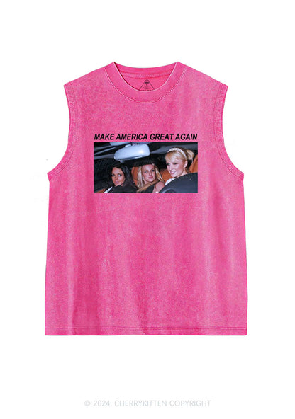 Make America Great Again Y2K Washed Tank Cherrykitten