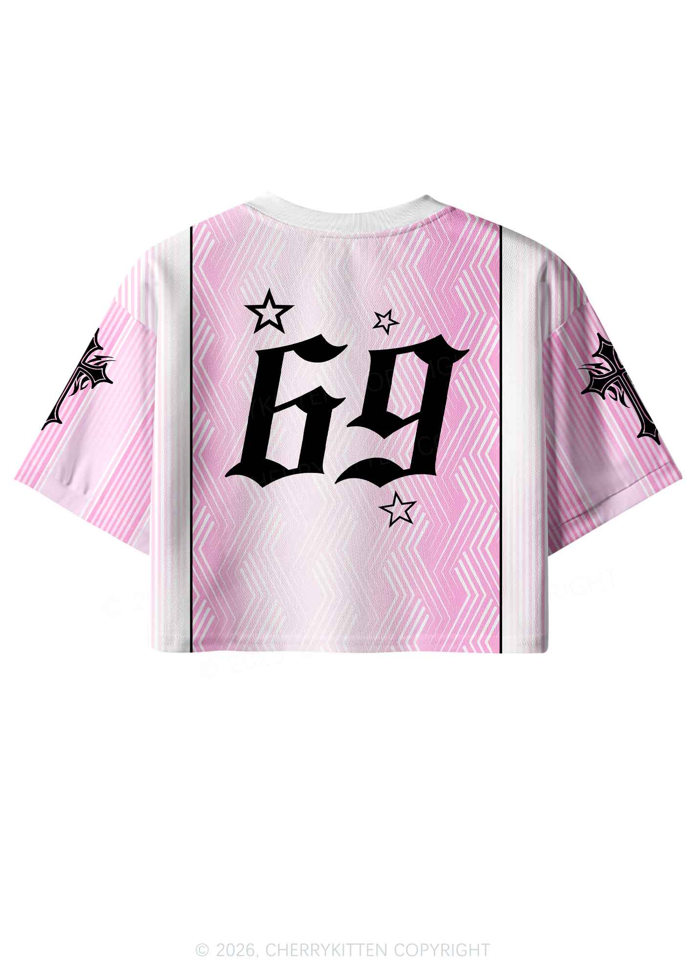 Pink Alpha Male Unicorn Pride Y2K Crop Sport Jersey Shirts Cherrykitten