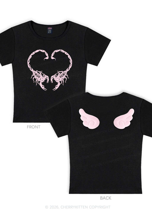 Skull Scorpion Heart Y2K Goth Angel Wings Baby Tee Cherrykitten