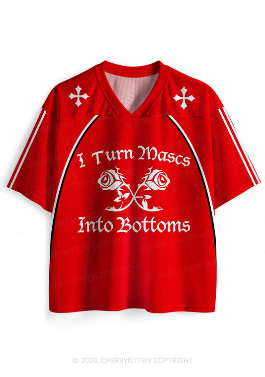 I Turn Mascs Into Bottoms Pride Y2K Sport Jersey Shirts Cherrykitten