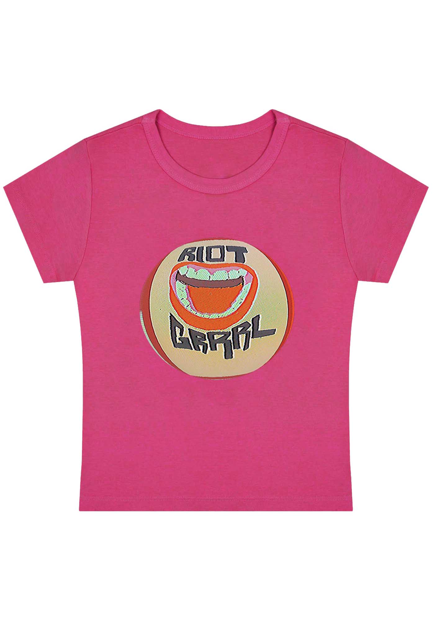 Riot Grrrl Mouth Y2K Baby Tee