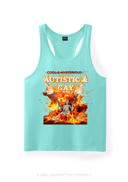Autistic Gay Skeleton Pride Y2K Men Racerback Tank Top Cherrykitten