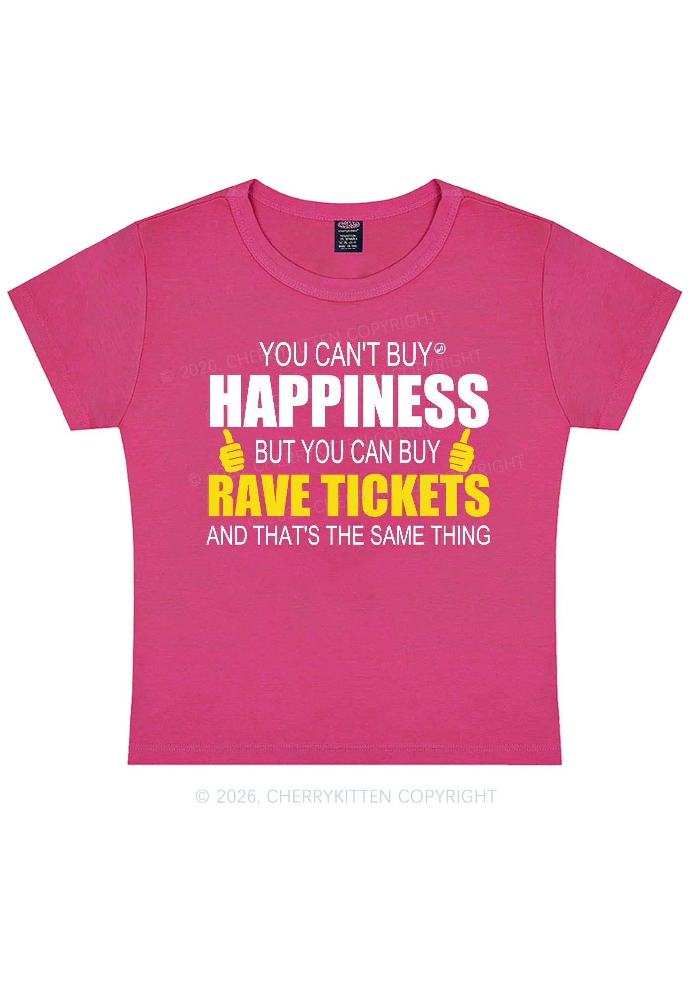 Happiness Rave Tickets Y2K Baby Tee Cherrykitten