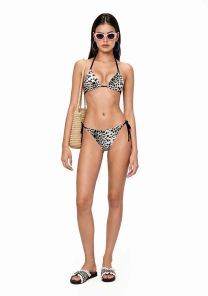Snow Leopard Y2K Print Bikini Set Cherrykitten