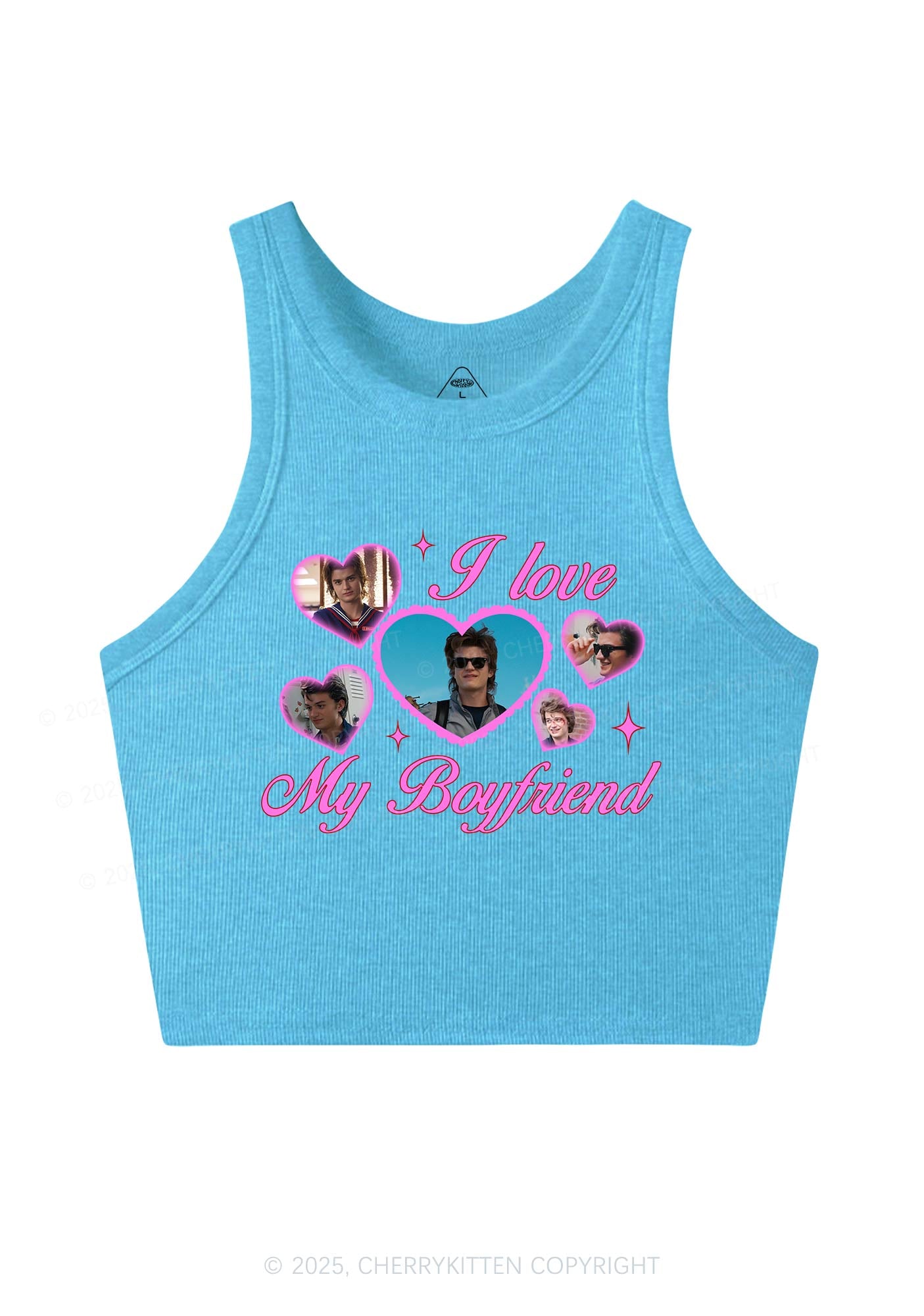 I Love My Boyfriend SH Y2K Crop Tank Top Cherrykitten