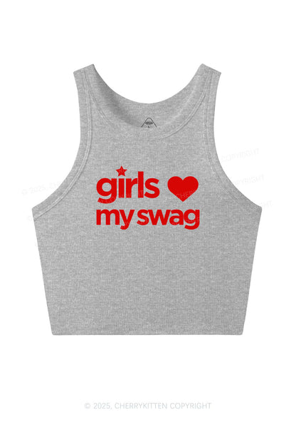 Girls Love My Swag Pride Y2K Crop Tank Top Cherrykitten