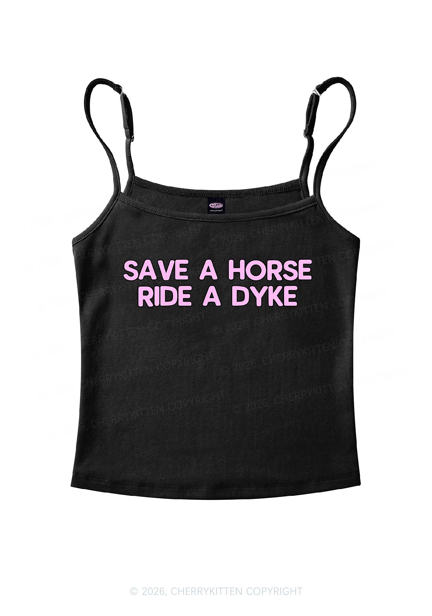 Ride A Dyke Pride Y2K Spaghetti Strap Cami Cherrykitten