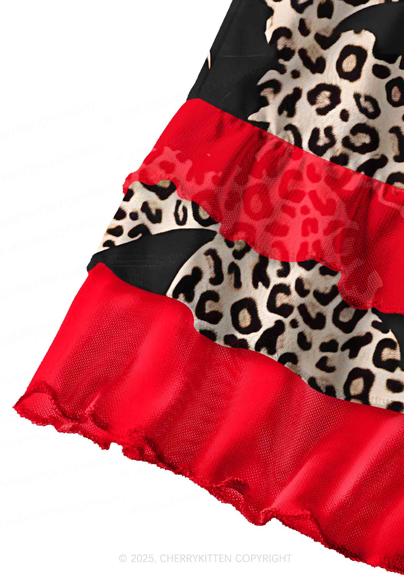 Bat Leopard Y2K Print Mini Layered Skirt Cherrykitten