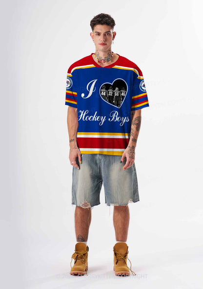 I Love Four Hockey Boys DL Y2K Sport Jersey Shirts Cherrykitten
