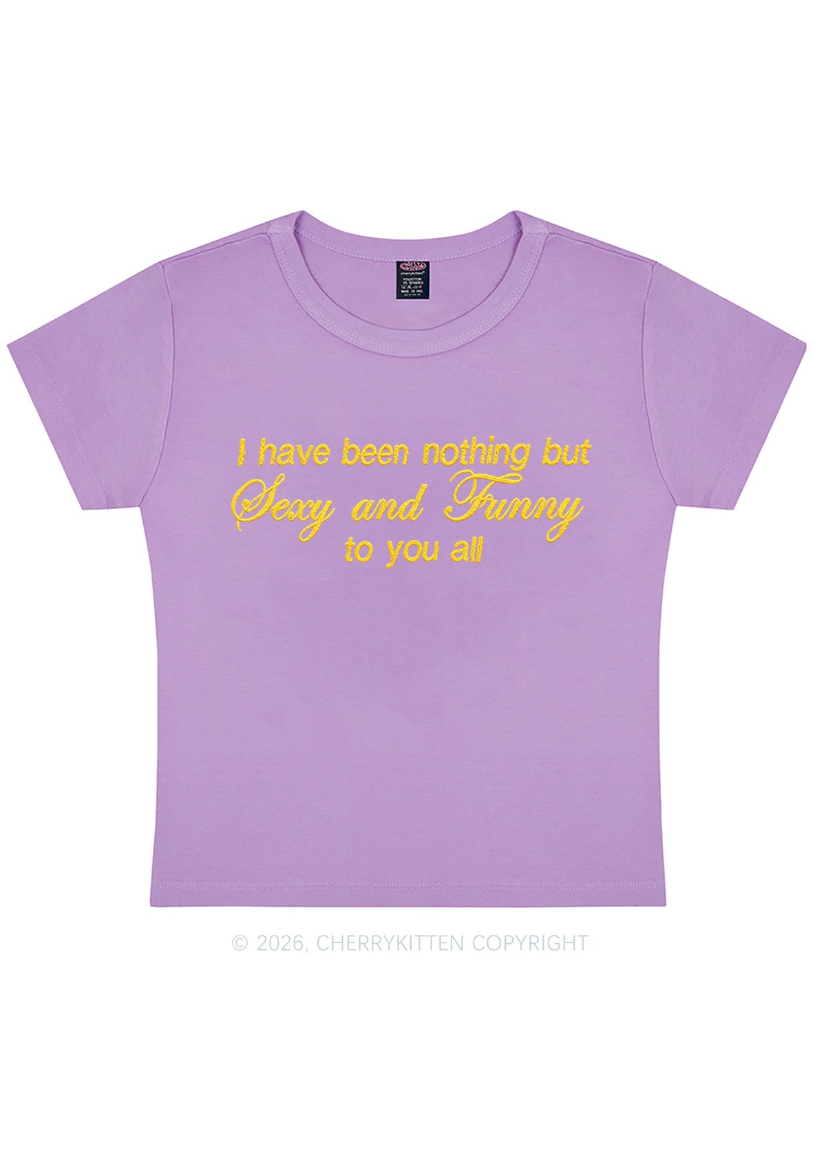Embroidered I Have Been Nothing Y2K Baby Tee Cherrykitten