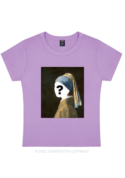 Custom Pearl Portrait Y2K Baby Tee Cherrykitten