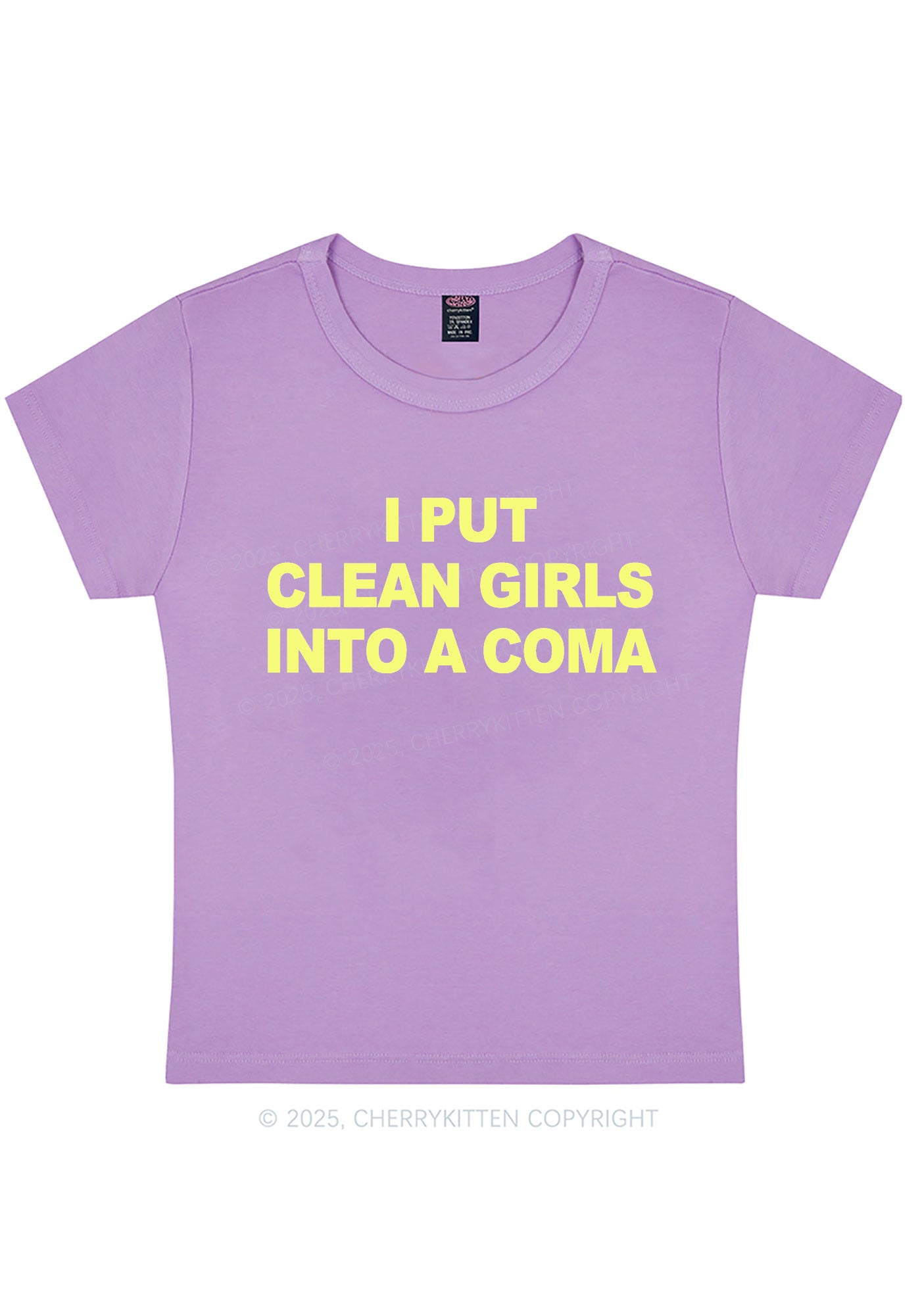 Put Clean Girls Into Coma Y2K Baby Tee Cherrykitten