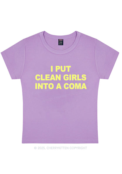 Put Clean Girls Into Coma Y2K Baby Tee Cherrykitten