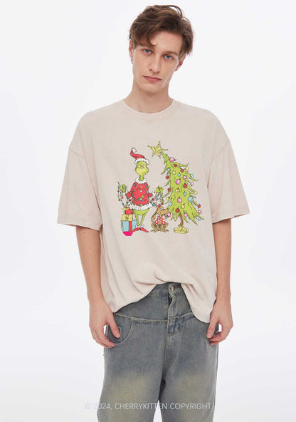 Christmas Tree Gift Y2K Washed Tee Cherrykitten