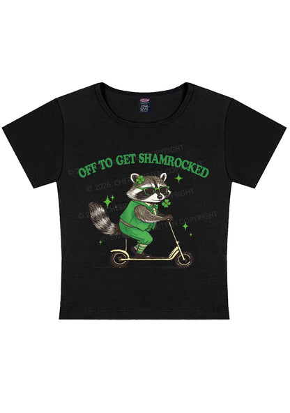 Off To Get Shamrocked St Patricks Y2K Baby Tee Cherrykitten
