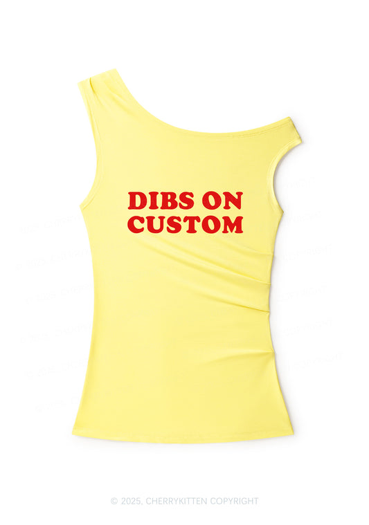 Dibs On Custom Y2K Off Shoulder Tank Top Cherrykitten