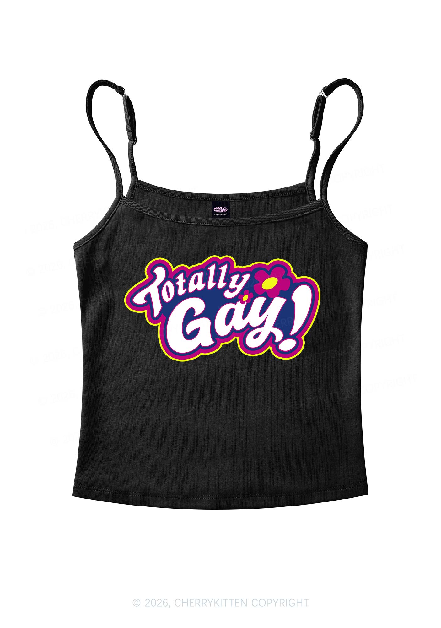 Totally Gay Pride Y2K Spaghetti Strap Cami Cherrykitten