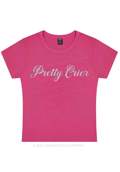 Pretty Crier Y2K Baby Tee Cherrykitten