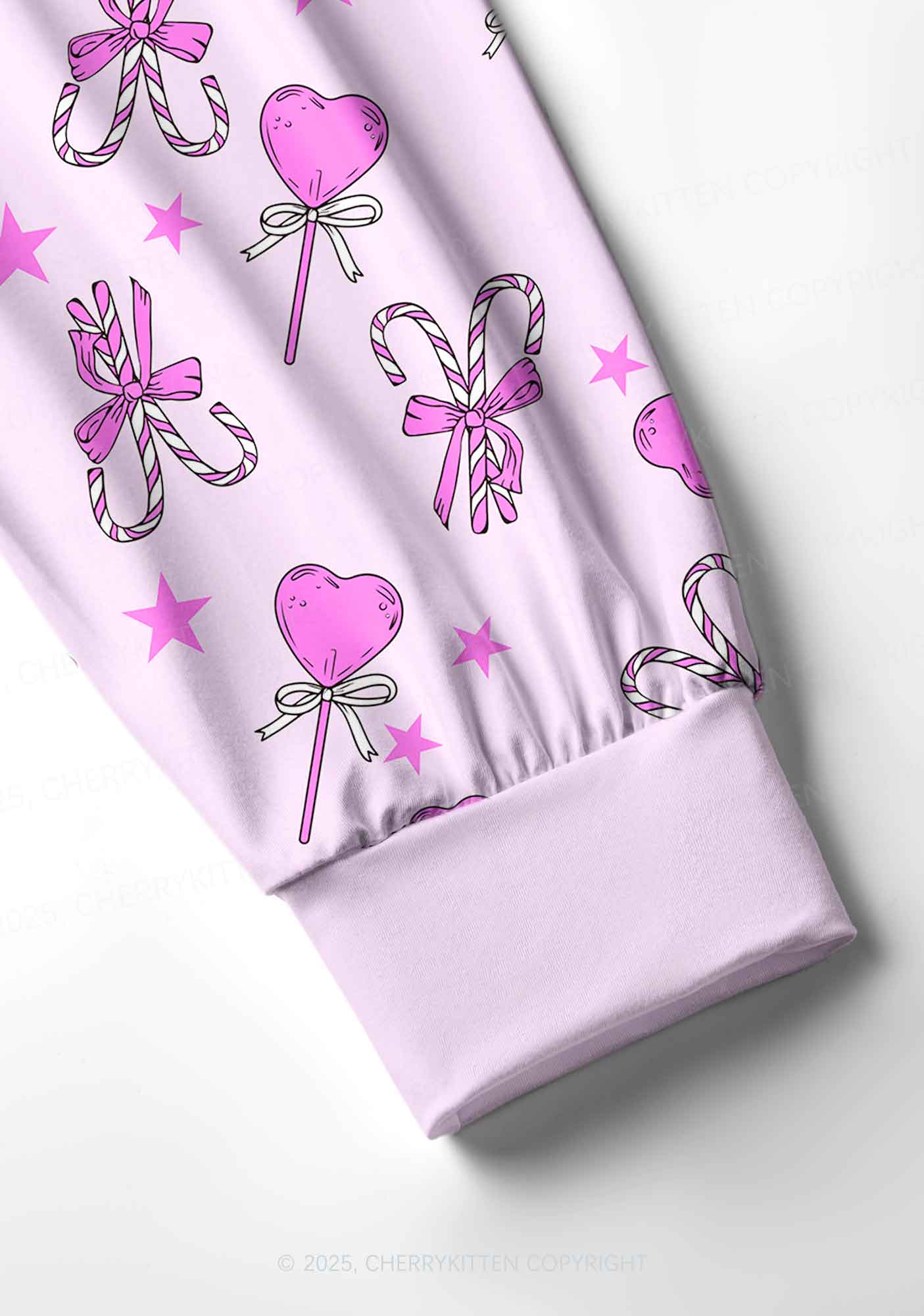 Christmas Heart Candy Y2K Print Long Sleeve Pajama Set Cherrykitten