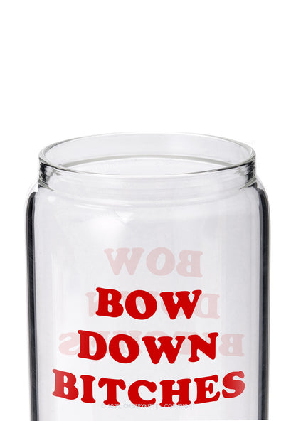 Bow Down Bxxches Pride Y2K Printed Glass Cup Cherrykitten
