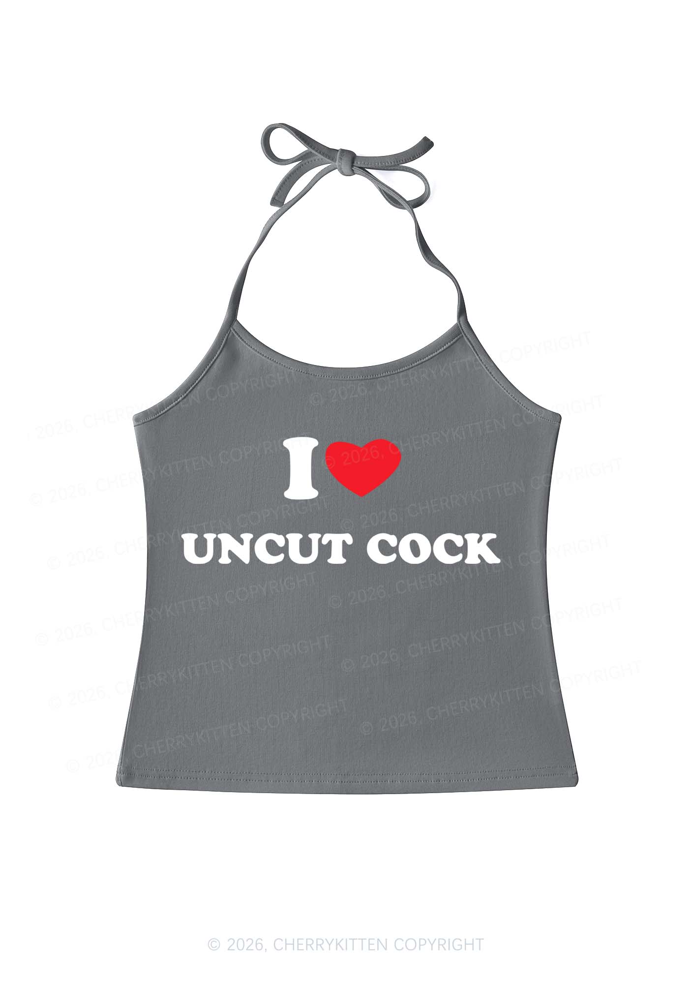 I Love Uncut Cxck Y2K Halter Neck Cami Cherrykitten