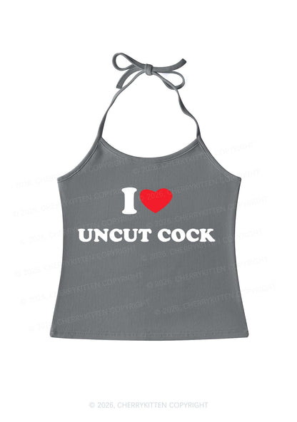 I Love Uncut Cxck Y2K Halter Neck Cami Cherrykitten