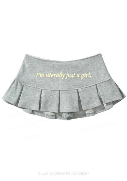 Literally Just A Girl Y2K Mini Pleated Skirts Cherrykitten