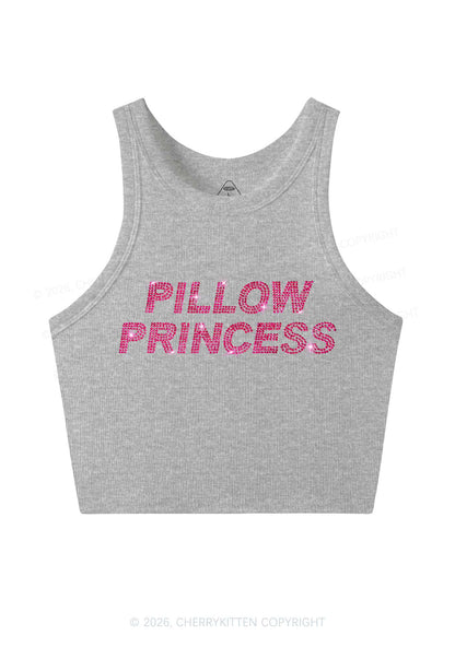 Rhinestone Pillow Princess Y2K Crop Tank Top Cherrykitten
