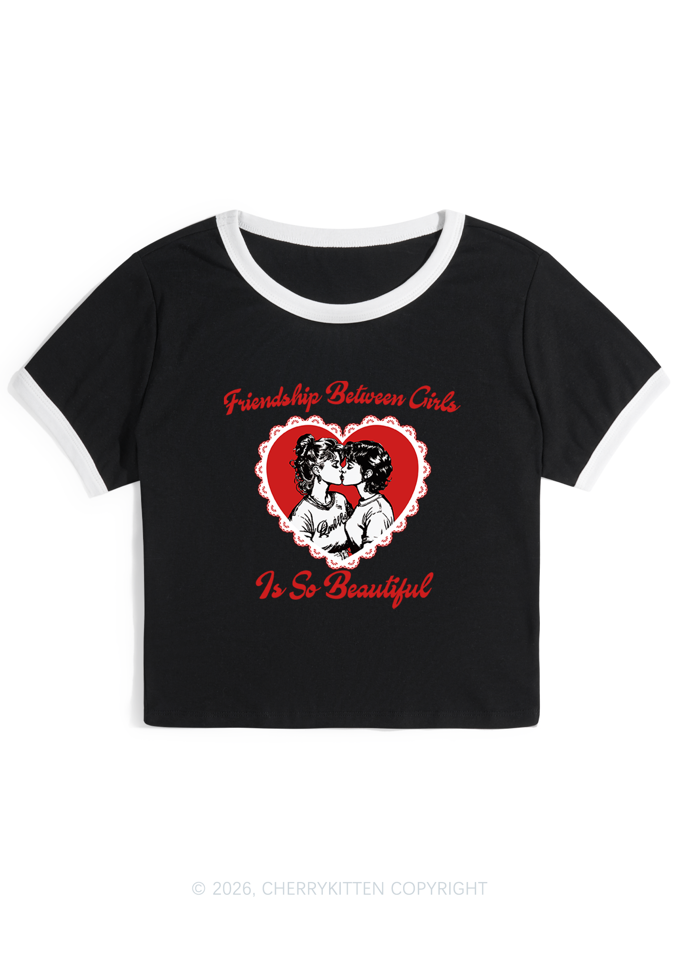 Friendship Between Girls Pride Y2K Ringer Tee Cherrykitten