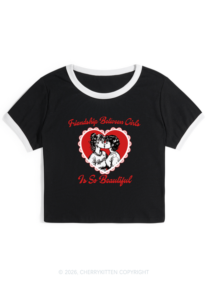 Friendship Between Girls Pride Y2K Ringer Tee Cherrykitten