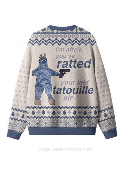 Ratted Last Tatouille Y2K Christmas Knit Sweatshirt Cherrykitten