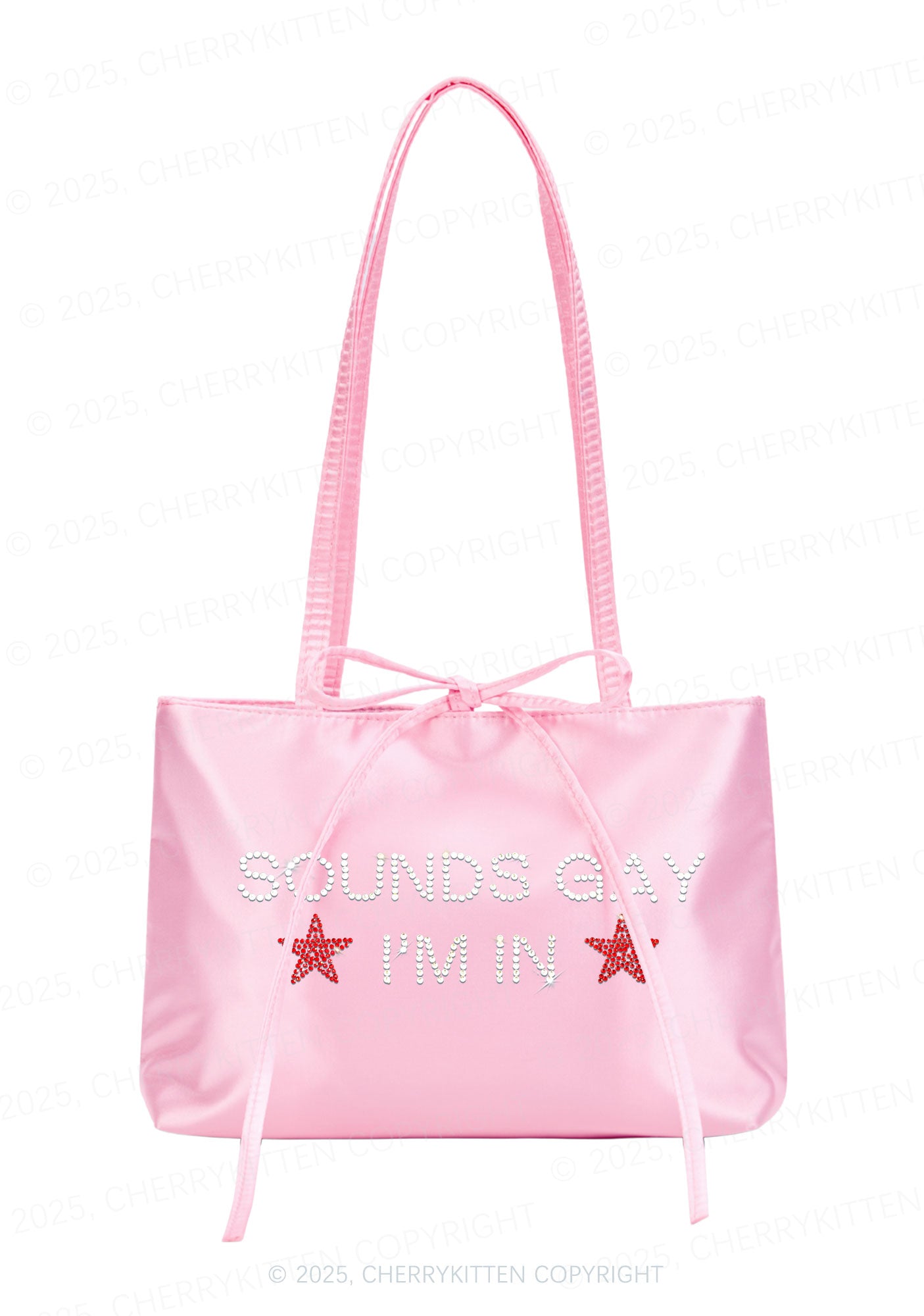 Rhinestone Sounds Gay Pride Y2K Satin Bags Cherrykitten