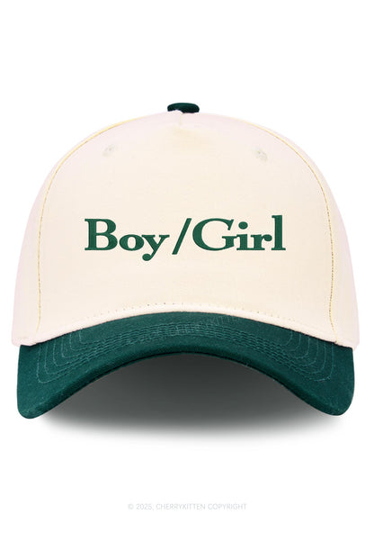 Embroidered Boy Or Girl Pride Y2K Color Block Baseball Cap Cherrykitten