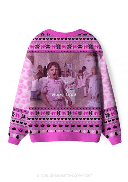 Boys Ugh Y2K Christmas Cardigan Knit Sweatshirt Cherrykitten