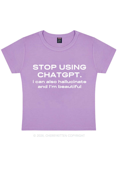 Stop Using GPT Y2K Baby Tee Cherrykitten