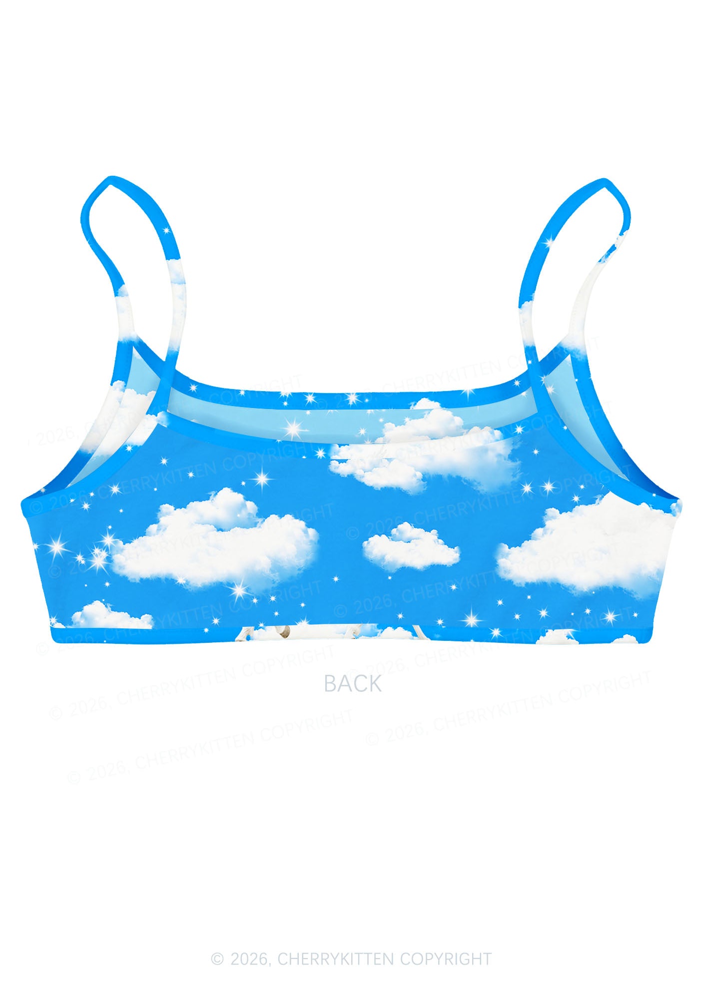 Blue Sky Alpha Male Unicorn Y2K Print Super Crop Cami Cherrykitten