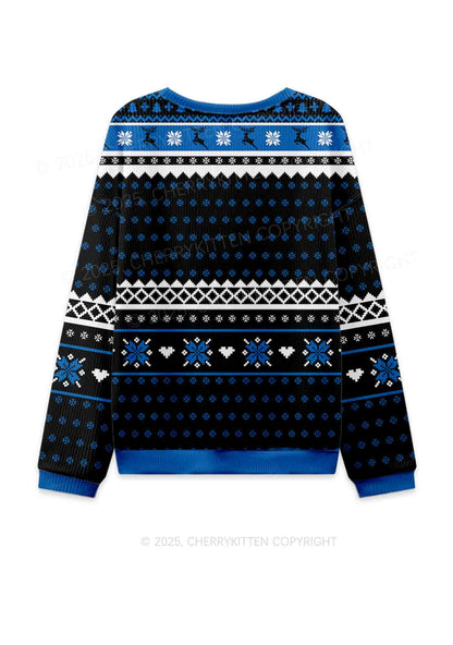 Black Faggot Pride Y2K Christmas Knit Sweatshirt Cherrykitten