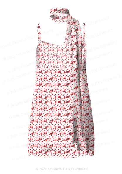 Slxt Red Heart Y2K Mesh Slip Dress Cherrykitten
