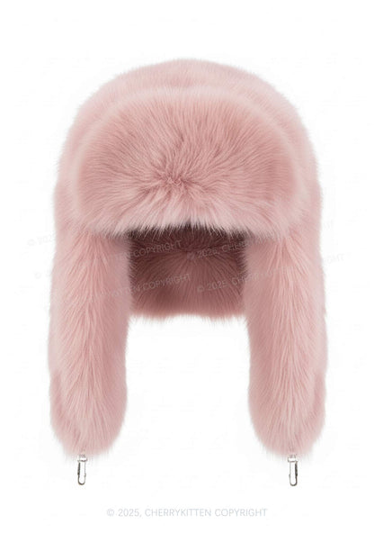 Faux Fur Y2K Trapper Hat Cherrykitten