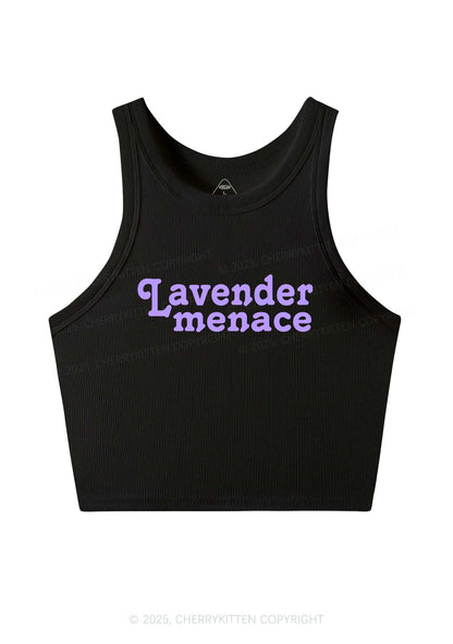 Lavender Menace Y2K Crop Tank Top Cherrykitten