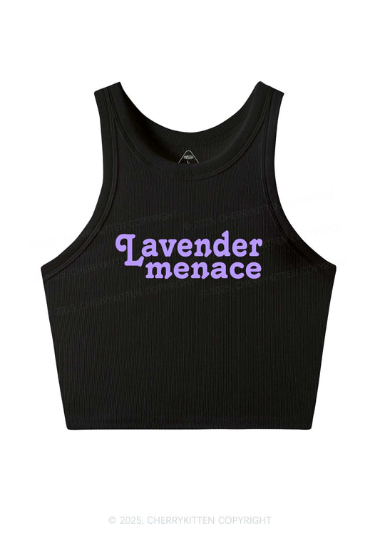Lavender Menace Y2K Crop Tank Top Cherrykitten