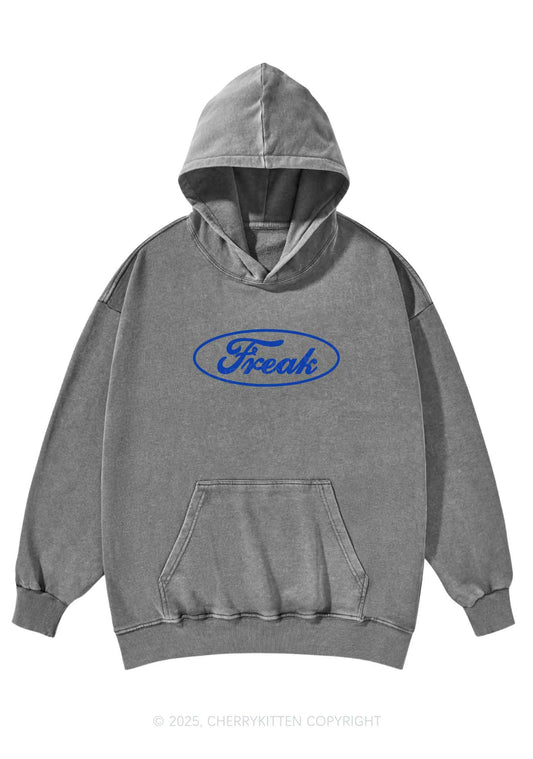 Oval Freak Y2K Washed Hoodie Cherrykitten